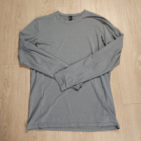 Kuhl Valiant Merino Wool Blend Base Layer Long Sleeve Shirt Men's Large Gray - Picture 1 of 13